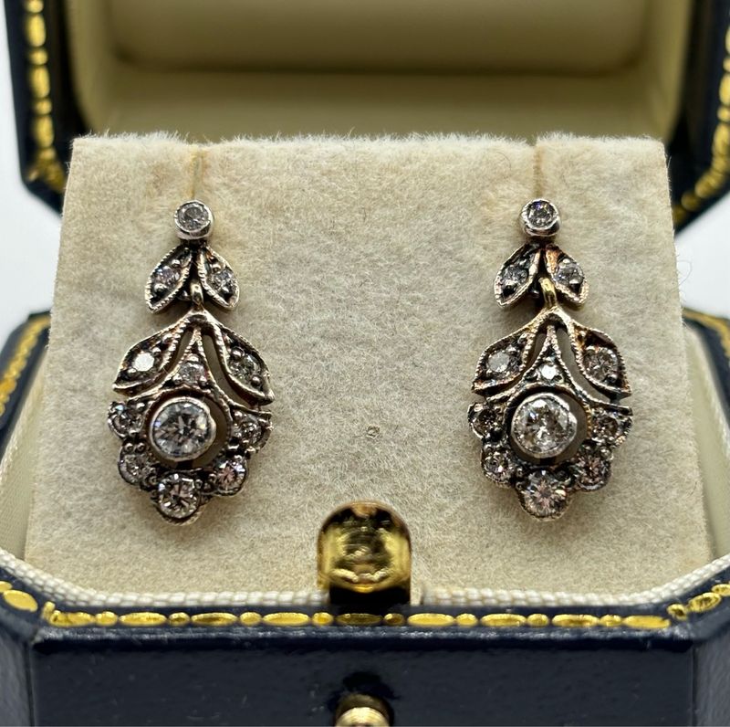 Pretty .90ct Diamond Silver Set Earrings