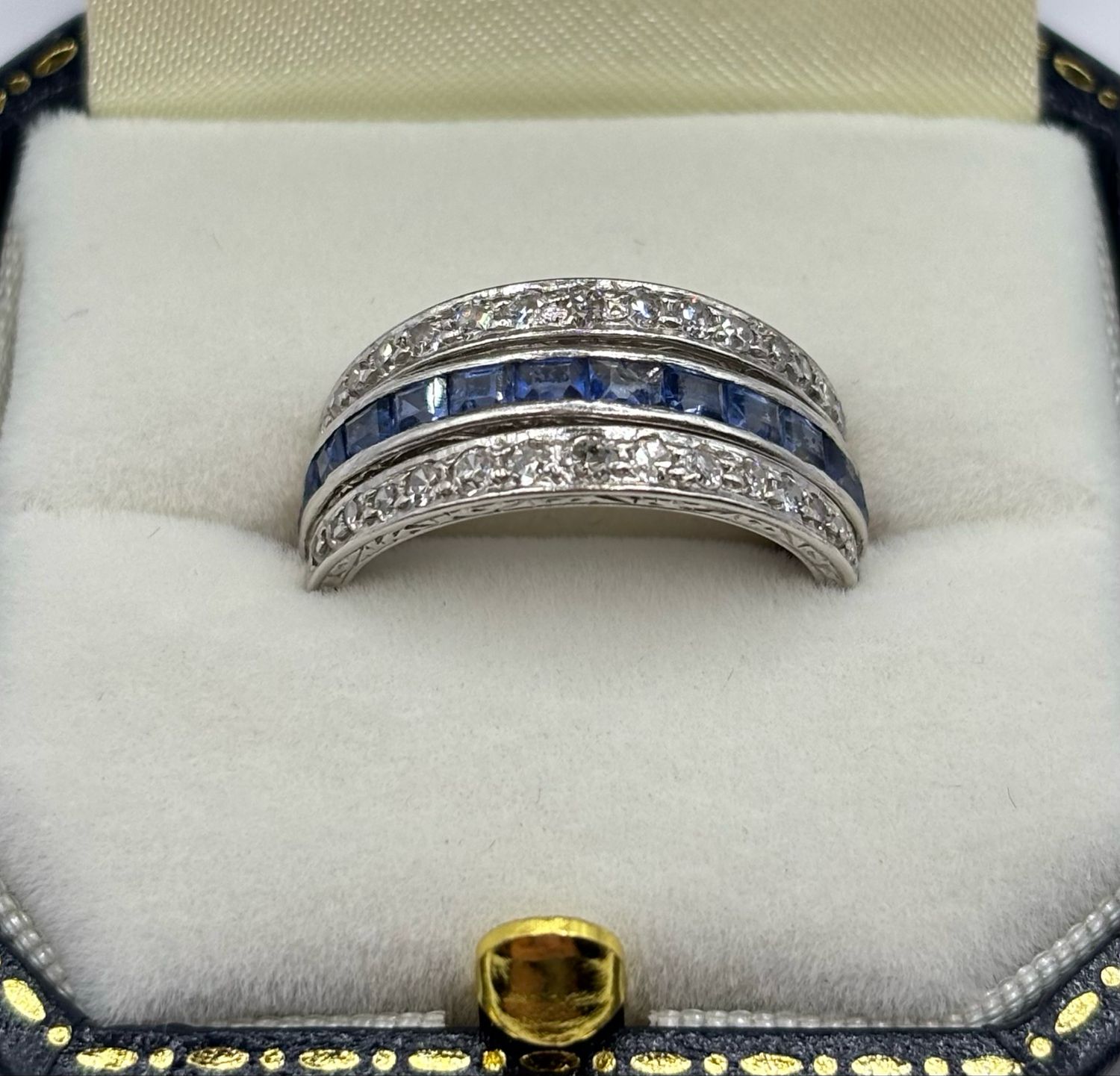 C.1920 Antique Platinum Day And Night ‘flip Ring’