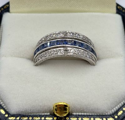 C.1920 Antique Platinum Day And Night ‘flip Ring’