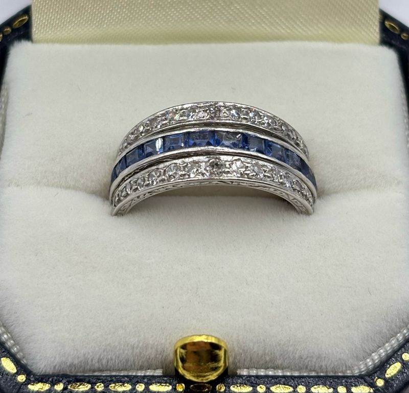 C.1920 Antique Platinum Day And Night ‘flip Ring’