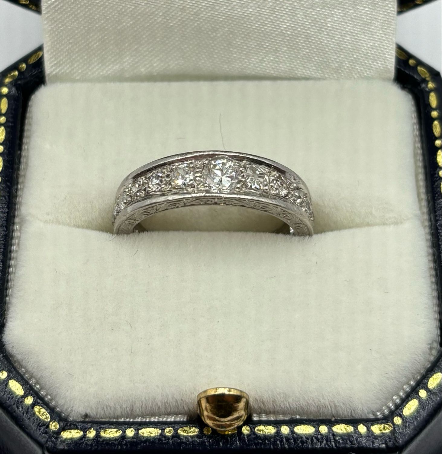 French 1930’s Art Deco Graduated Diamond Eternity Ring In Platinum