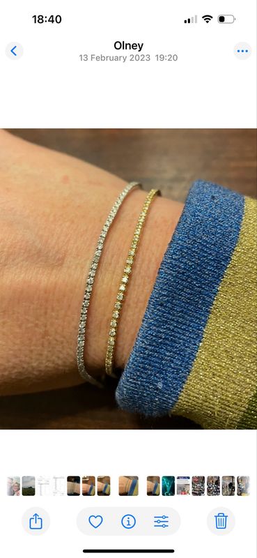 18ct Yellow Gold Diamond Tennis Bracelet (on Right)
