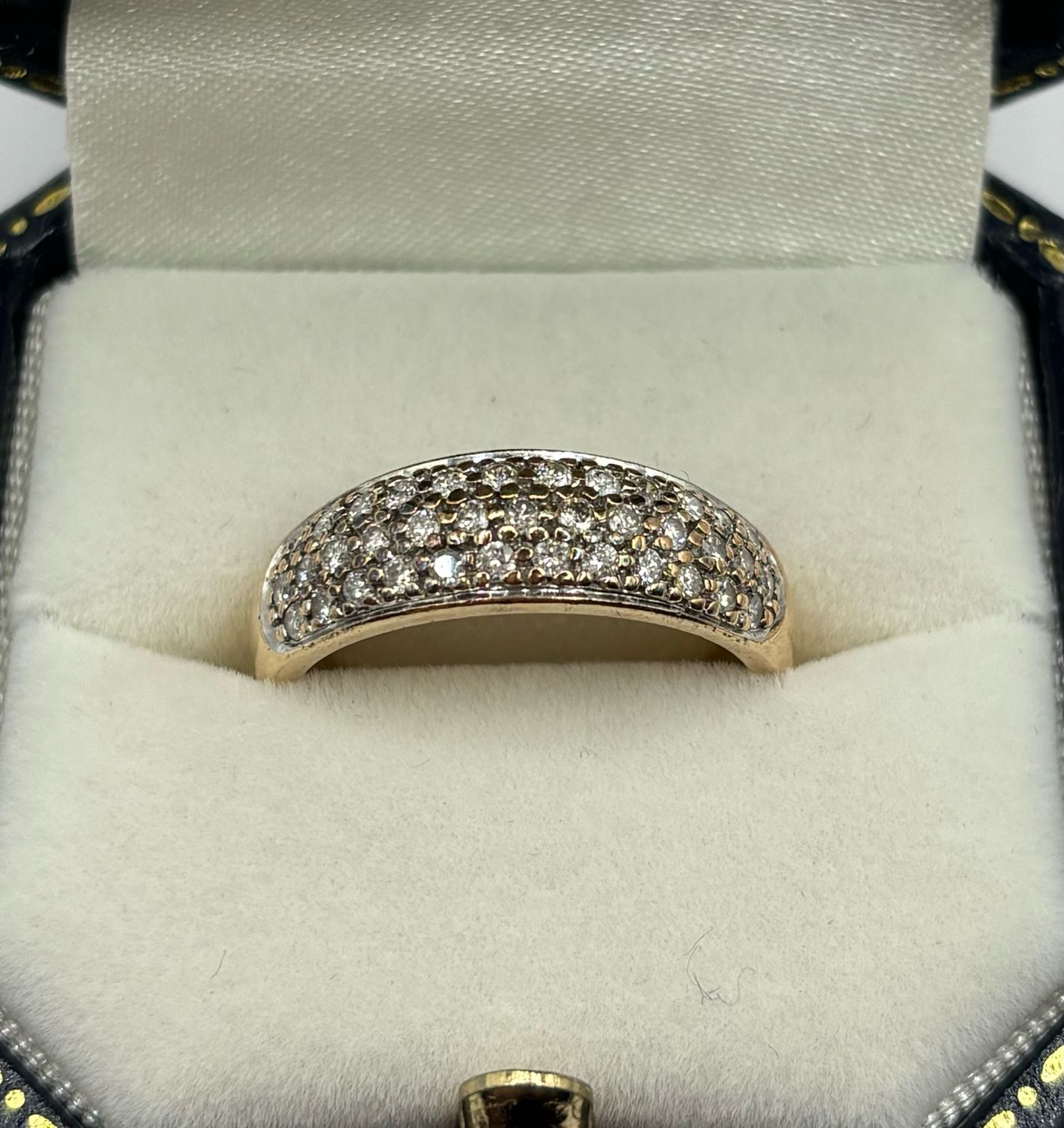 9ct Yellow Gold Preloved Pave Diamond Band Ring