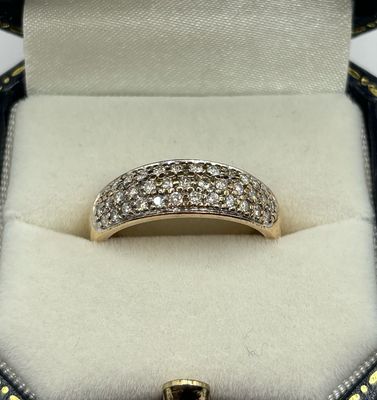 9ct Yellow Gold Preloved Pave Diamond Band Ring
