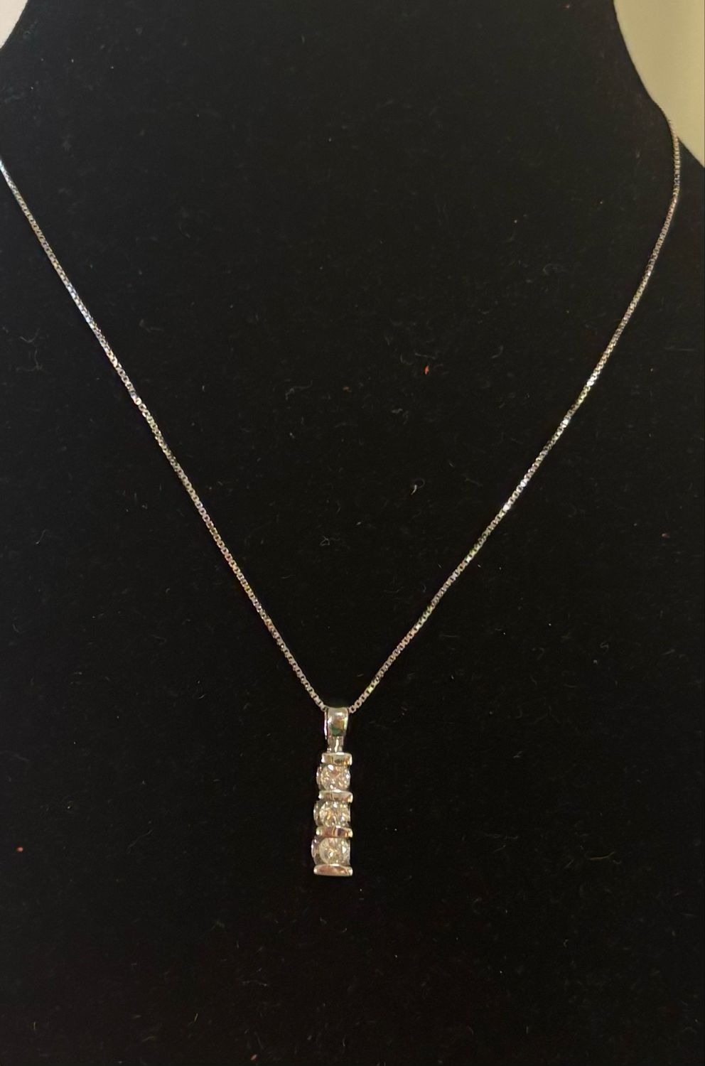 9ct White Gold Diamond Trilogy Pendant