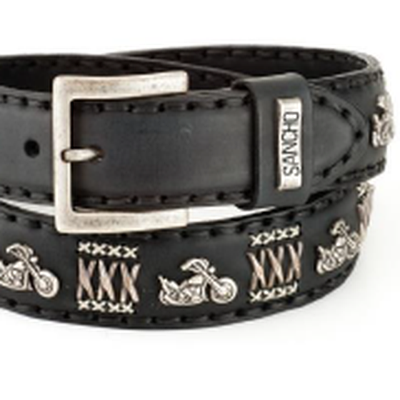 Ceinturon cuir vachette biker