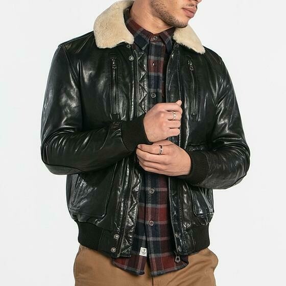 Blouson cuir homme style aviateur