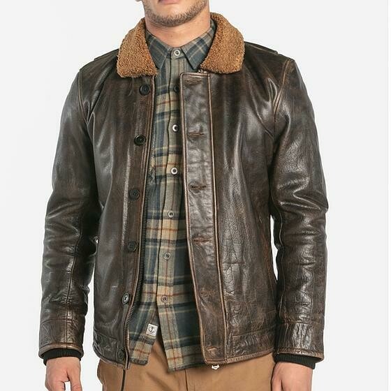 Veste cuir Vintage Pays