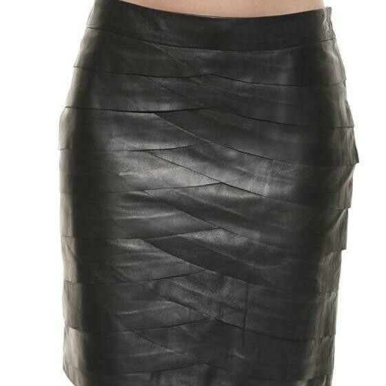 Jupe cuir froufrou