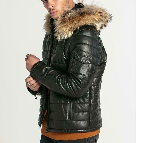 Doudoune cuir homme