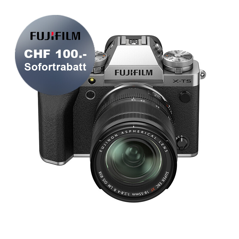 Fujifilm X-T5 Kit mit 18-55mm 2.8-4.0 (silver) - ''Swiss Garantie'' - inkl. CHF 100.- Sofortrabatt