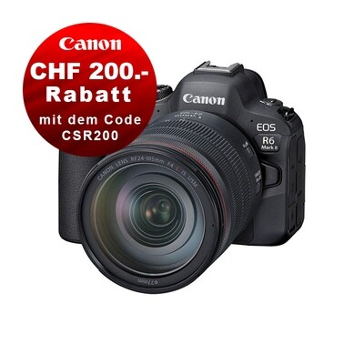 Canon EOS R6 Mark II Kit mit 24-105mm 4.0 - ''Premium Garantie'' - CHF 200.- Rabatt mit Code: "CSR200"