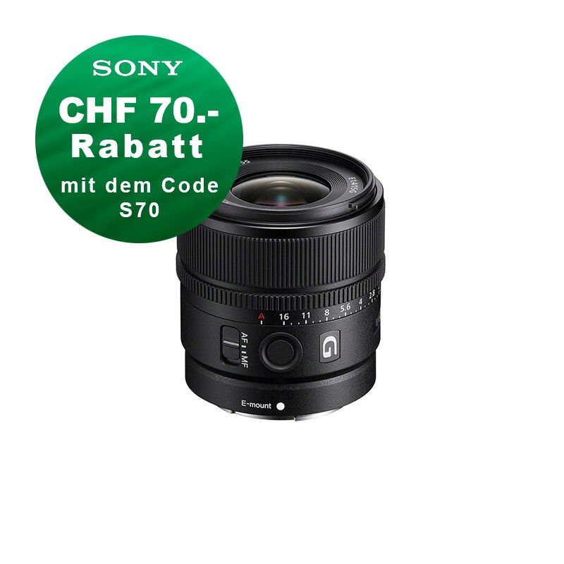 Sony E 15mm 1.4 G - CHF 70.- Sofortrabatt