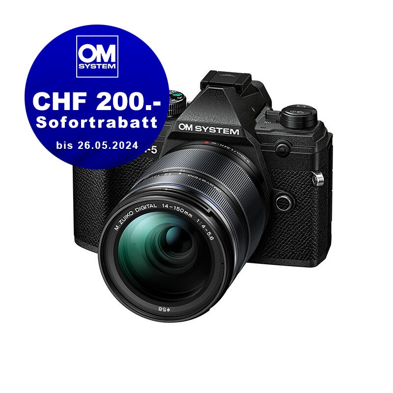 OM System OM-5 Kit mit 14-150mm II (black) - CHF 200.- Sofortrabatt