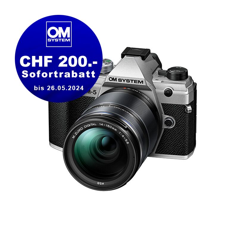 OM System OM-5 Kit mit 14-150mm II (silver) - CHF 200.- Sofortrabatt