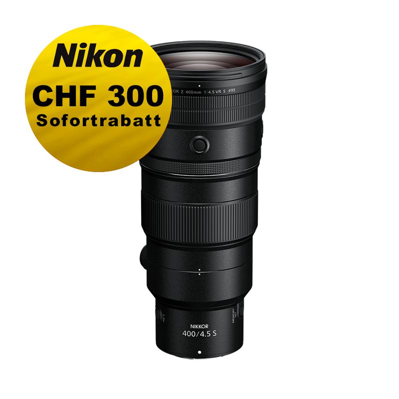 Nikon Z 400mm 4.5 VR S - &#39;&#39;Swiss Garantie&#39;&#39; - inkl. Nikon Sofortrabatt