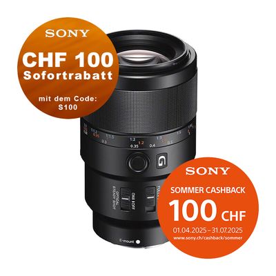 Sony FE 90mm 2.8 G OSS Macro - &#39;&#39;4 Jahre Garantie&#39;&#39; - CHF 100 Sofortrabatt mit Code: &quot;SP100&quot; - CHF 100 Cashback