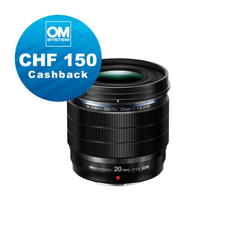OM System M.Zuiko 20mm 1.4 Pro - CHF 150 Cashback