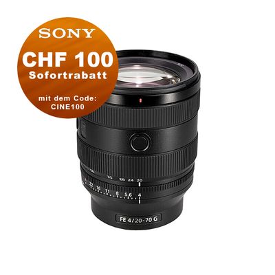 Sony FE 20-70mm 4.0 G - &#39;&#39;4 Jahre Garantie&#39;&#39; - CHF 100.- Rabatt mit Code: CINE100