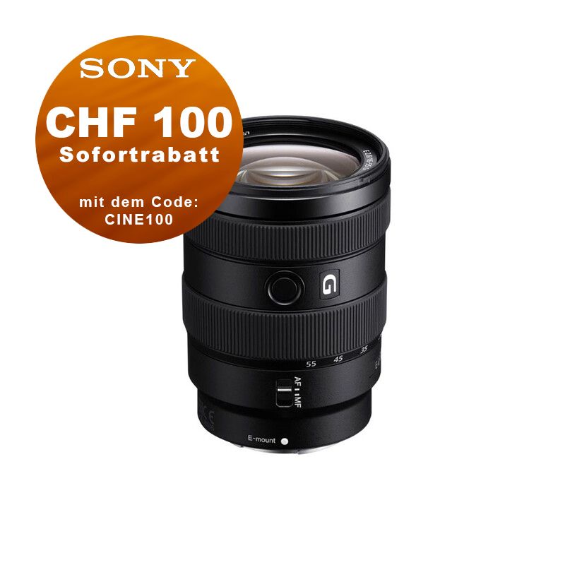 Sony E 16-55mm 2.8 G - &#39;&#39;4 Jahre Garantie&#39;&#39; - CHF 100.- Rabatt mit Code: CINE100