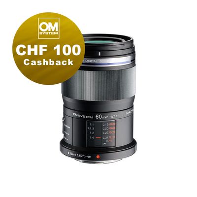OM System M.Zuiko 60mm 2.8 Macro ED - CHF 100.- Cashback