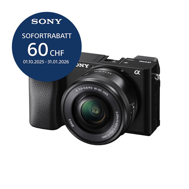 Sony A6100 A Kit mit 16-50mm II - inkl. CHF 60 Sofortrabatt Sony A6100 A Kit mit 16-50mm II - inkl. CHF 60 Sofortrabatt