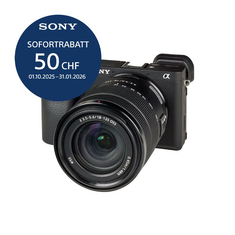 Sony A6400 A Kit mit 18-135mm - ''4 Jahre Garantie'' - inkl. CHF 50 Sofortrabatt Sony A6400 A Kit mit 18-135mm - ''4 Jahre Garantie'' - inkl. CHF 50 Sofortrabatt