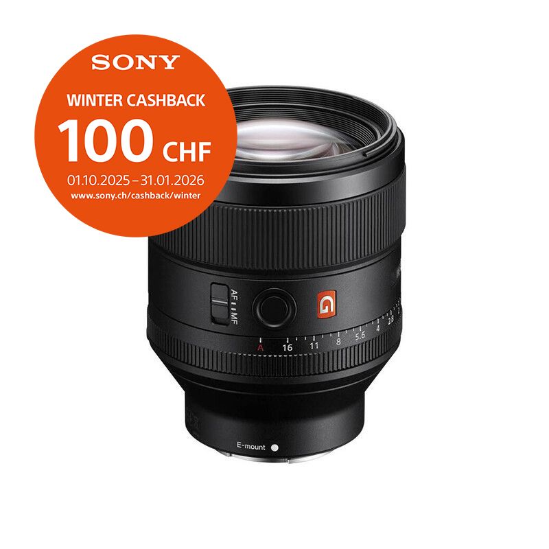 Sony FE 85mm 1.4 GM - &#39;&#39;4 Jahre Garantie&#39;&#39; - inkl. CHF 100.- Cashback
