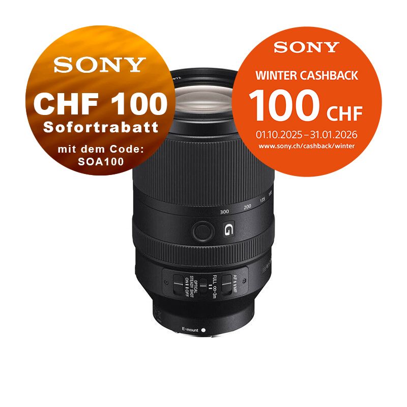 Sony FE 70-300mm 4.5-5.6 G OSS - &#39;&#39;4 Jahre Garantie&#39;&#39; - CHF 100.- Rabatt mit Code SOA100 &amp; CHF 100.- Cashback