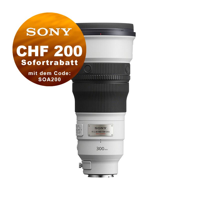 Sony FE 300mm 2.8 GM OSS - &#39;&#39;4 Jahre Garantie&#39;&#39; - CHF 200 Rabatt mit Code SOA200