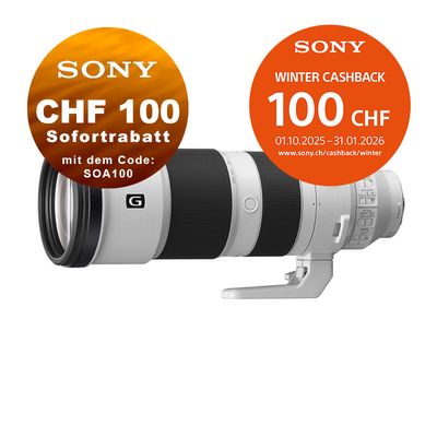 Sony FE 200-600mm 5.6-6.3 G OSS - &#39;&#39;4 Jahre Garantie&#39;&#39; - CHF 100.- Rabatt mit Code SOA100 &amp; CHF 100.- Cashback