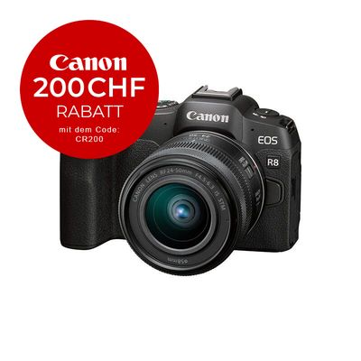 Canon EOS R8 Kit mit 24-50mm 4.5-6.3 - &#39;&#39;Premium Garantie&#39;&#39; - CHF 200 Rabatt mit Code CR200