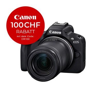 Canon EOS R50 Kit mit 18-150mm 3.5-6.3 - CHF 100 Rabatt mit Code CR100