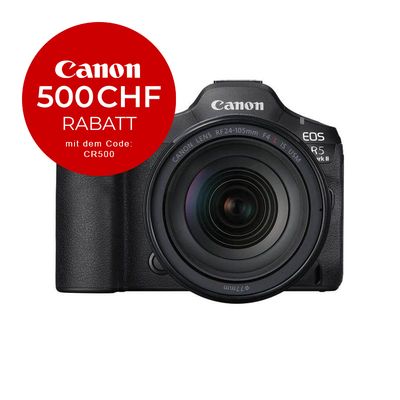 Canon EOS R5 Mark II Kit mit 24-105mm 4.0 - &#39;&#39;Premium Garantie&#39;&#39; - CHF 500 Rabatt mit Code CR500