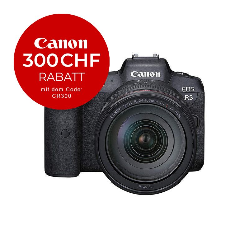 Canon EOS R5 Kit mit 24-105mm 4.0 - &#39;&#39;Premium Garantie&#39;&#39; - CHF 300 Rabatt mit Code CR300