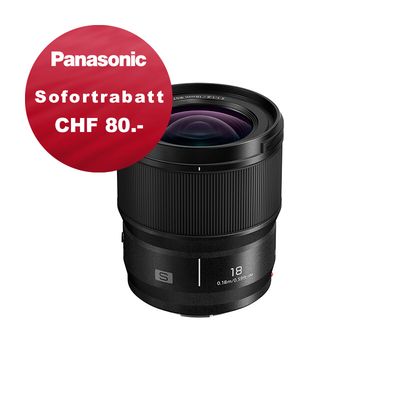 Panasonic S 18mm 1.8 - 5 Jahres Garantie - inkl. CHF 80.- Sofortrabatt Panasonic S 18mm 1.8 - 5 Jahres Garantie - inkl. CHF 80.- Sofortrabatt