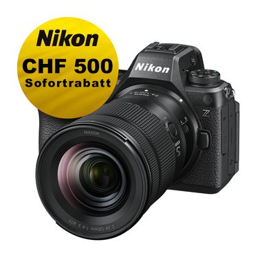 Nikon Z6III Kit mit 24-120mm 4.0 S - ''Swiss Garantie'' - inkl. CHF 500 Sofortrabatt Nikon Z6III Kit mit 24-120mm 4.0 S - ''Swiss Garantie'' - inkl. CHF 500 Sofortrabatt