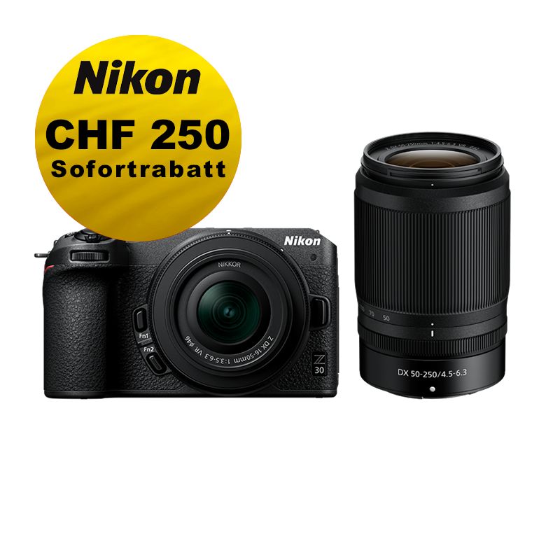 Nikon Z30 Kit mit 16-50mm + 50-250mm VR - &#39;&#39;Swiss Garantie&#39;&#39; - inkl. CHF 250 Sofortrabatt