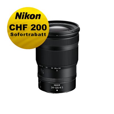 Nikon Z 24-120mm 4.0 S - &#39;&#39;Swiss Garantie&#39;&#39; - inkl. CHF 200 Sofortrabatt