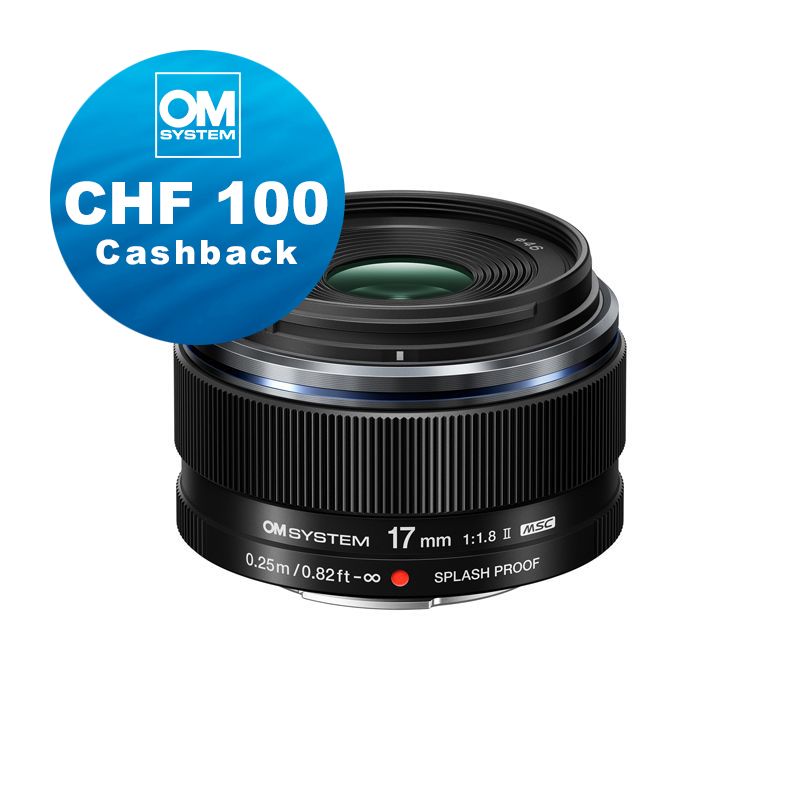 OM System M.Zuiko 17mm 1.8 II - CHF 100 Cashback + 5 Jahre Garantie OM System M.Zuiko 17mm 1.8 II - CHF 100 Cashback + 5 Jahre Garantie