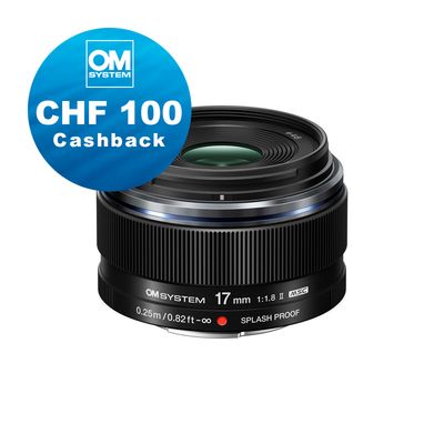 OM System M.Zuiko 17mm 1.8 II - CHF 100 Cashback + 5 Jahre Garantie OM System M.Zuiko 17mm 1.8 II - CHF 100 Cashback + 5 Jahre Garantie