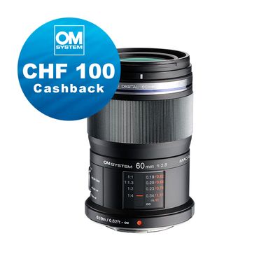 OM System M.Zuiko 60mm 2.8 Macro ED - CHF 100 Cashback + 5 Jahre Garantie OM System M.Zuiko 60mm 2.8 Macro ED - CHF 100 Cashback + 5 Jahre Garantie