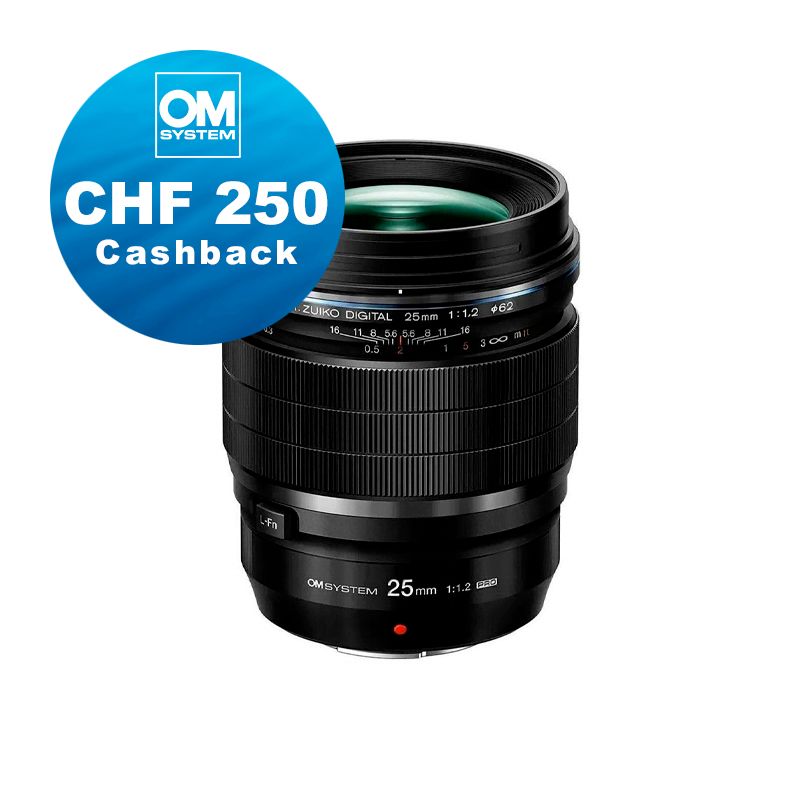 OM System M.Zuiko 25mm 1.2 Pro - CHF 250 Cashback + 5 Jahre Garantie OM System M.Zuiko 25mm 1.2 Pro - CHF 250 Cashback + 5 Jahre Garantie