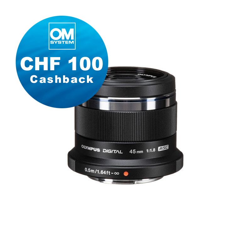 Olympus M.Zuiko 45mm 1.8 (black) - CHF 100 Cashback + 5 Jahre Garantie Olympus M.Zuiko 45mm 1.8 (black) - CHF 100 Cashback + 5 Jahre Garantie