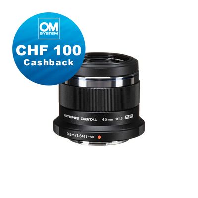 Olympus M.Zuiko 45mm 1.8 (black) - CHF 100 Cashback + 5 Jahre Garantie Olympus M.Zuiko 45mm 1.8 (black) - CHF 100 Cashback + 5 Jahre Garantie