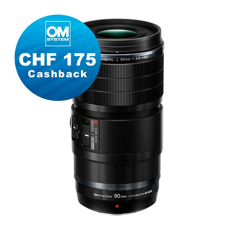 OM System M.Zuiko 90mm 3.5 Macro IS Pro - CHF 175 Cashback + 5 Jahre Garantie OM System M.Zuiko 90mm 3.5 Macro IS Pro - CHF 175 Cashback + 5 Jahre Garantie