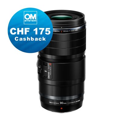 OM System M.Zuiko 90mm 3.5 Macro IS Pro - CHF 175 Cashback + 5 Jahre Garantie OM System M.Zuiko 90mm 3.5 Macro IS Pro - CHF 175 Cashback + 5 Jahre Garantie