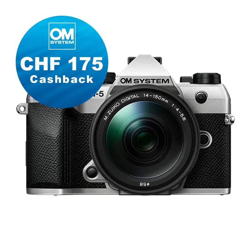 OM System OM-5 II Kit mit 14-150mm 4.0-5.6 II (silver) - CHF 175 Cashback + 5 Jahre Garantie OM System OM-5 II Kit mit 14-150mm 4.0-5.6 II (silver) - CHF 175 Cashback + 5 Jahre Garantie