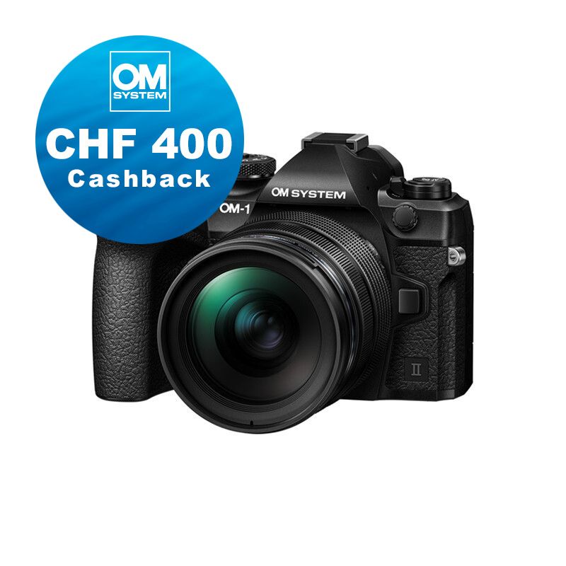 OM System OM-1 Mark II mit 12-40mm 2.8 II - CHF 400 Cashback + 5 Jahre Garantie OM System OM-1 Mark II mit 12-40mm 2.8 II - CHF 400 Cashback + 5 Jahre Garantie