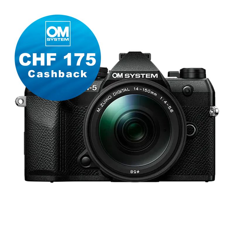 OM System OM-5 II Kit mit 14-150mm 4.0-5.6 II (black) - CHF 175 Cashback + 5 Jahre Garantie OM System OM-5 II Kit mit 14-150mm 4.0-5.6 II (black) - CHF 175 Cashback + 5 Jahre Garantie